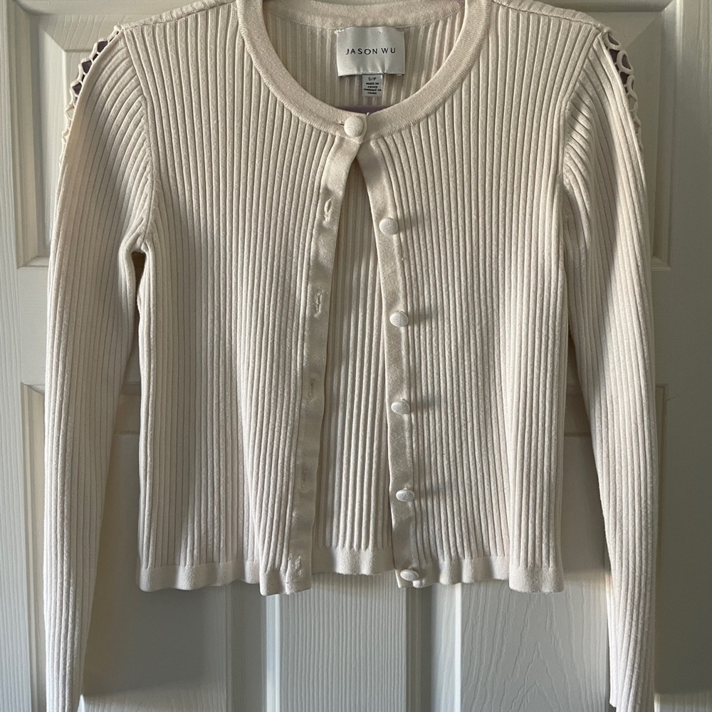 Jason Wu Ivory Button-Up Cardigan